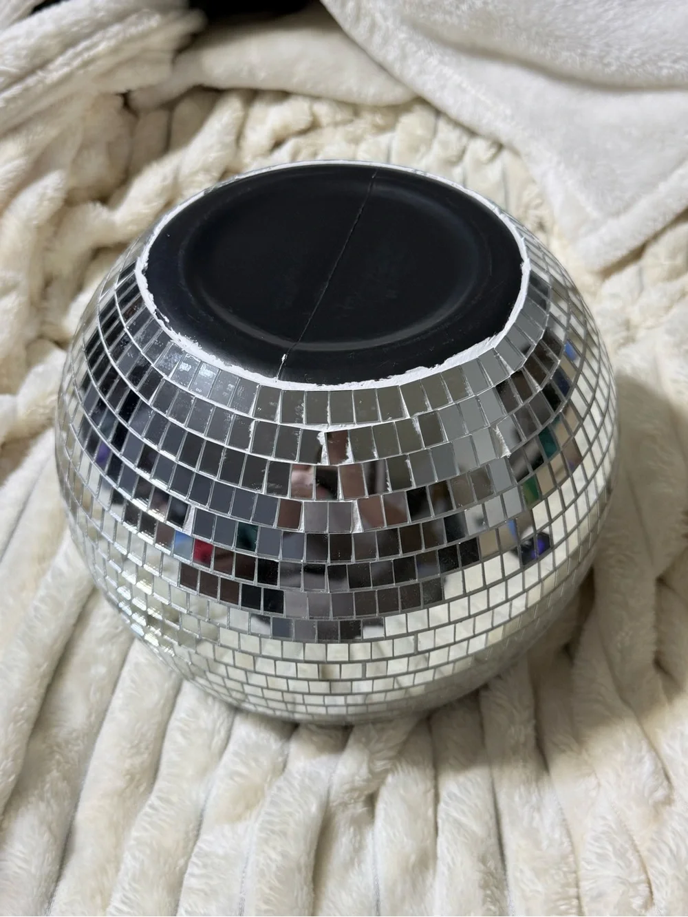 Silver Mosaic Glass Disco Champagne Holder